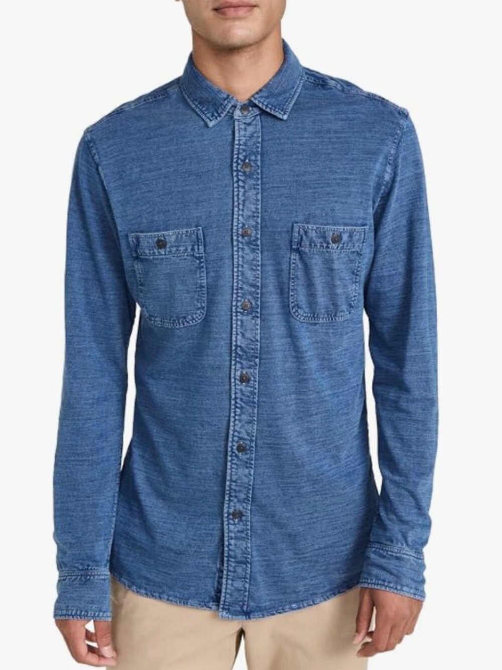 Faherty Knit Seasons Shirt Size S Blue